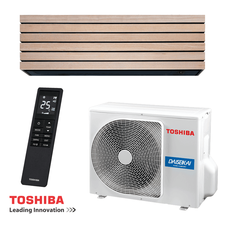 Инверторен климатик Toshiba Super Daiseikai 10 WOOD RAS-B10S4KVDG-E / RAS-10S4AVPG-E